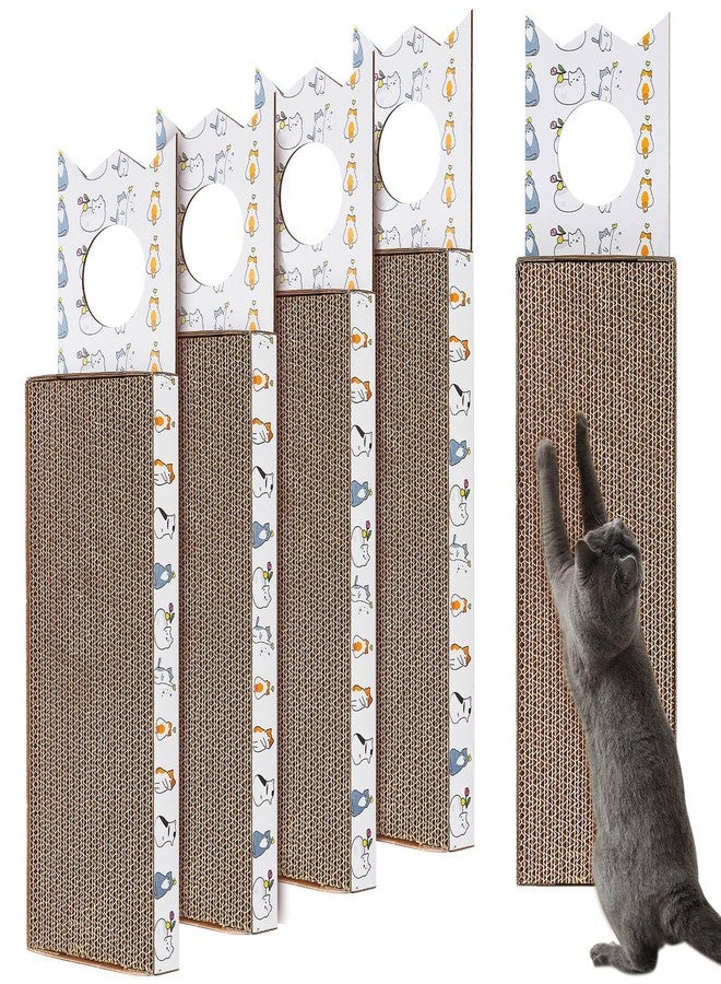 Dansydaisy 4 Pcs 15 Inch Door Hanging Cat Scratcher Cardboard Cat Scratching Board Reversible Door Hanger Scratcher Kitty Scratching Post Pad Mat for Indoor Doorknob Wall Floor - Image 1